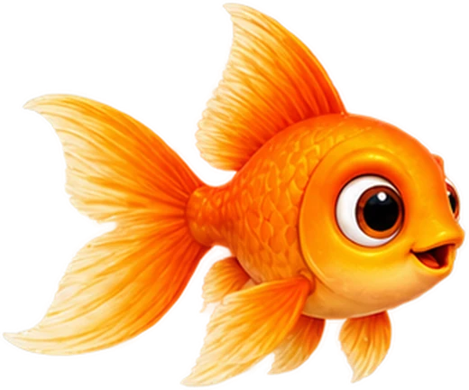 An orange goldfish.