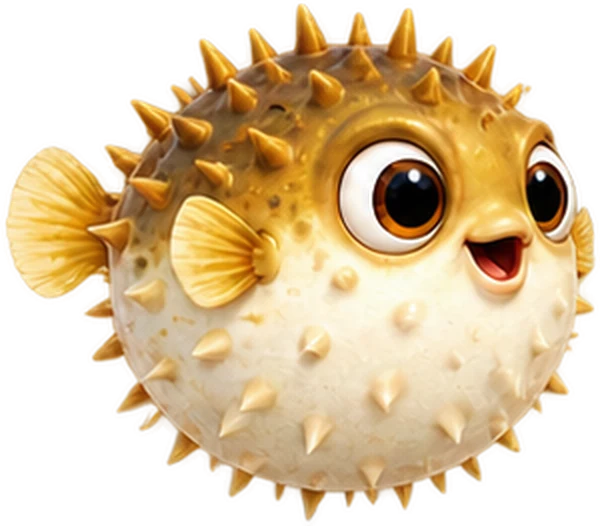 A round spiky pufferfish.