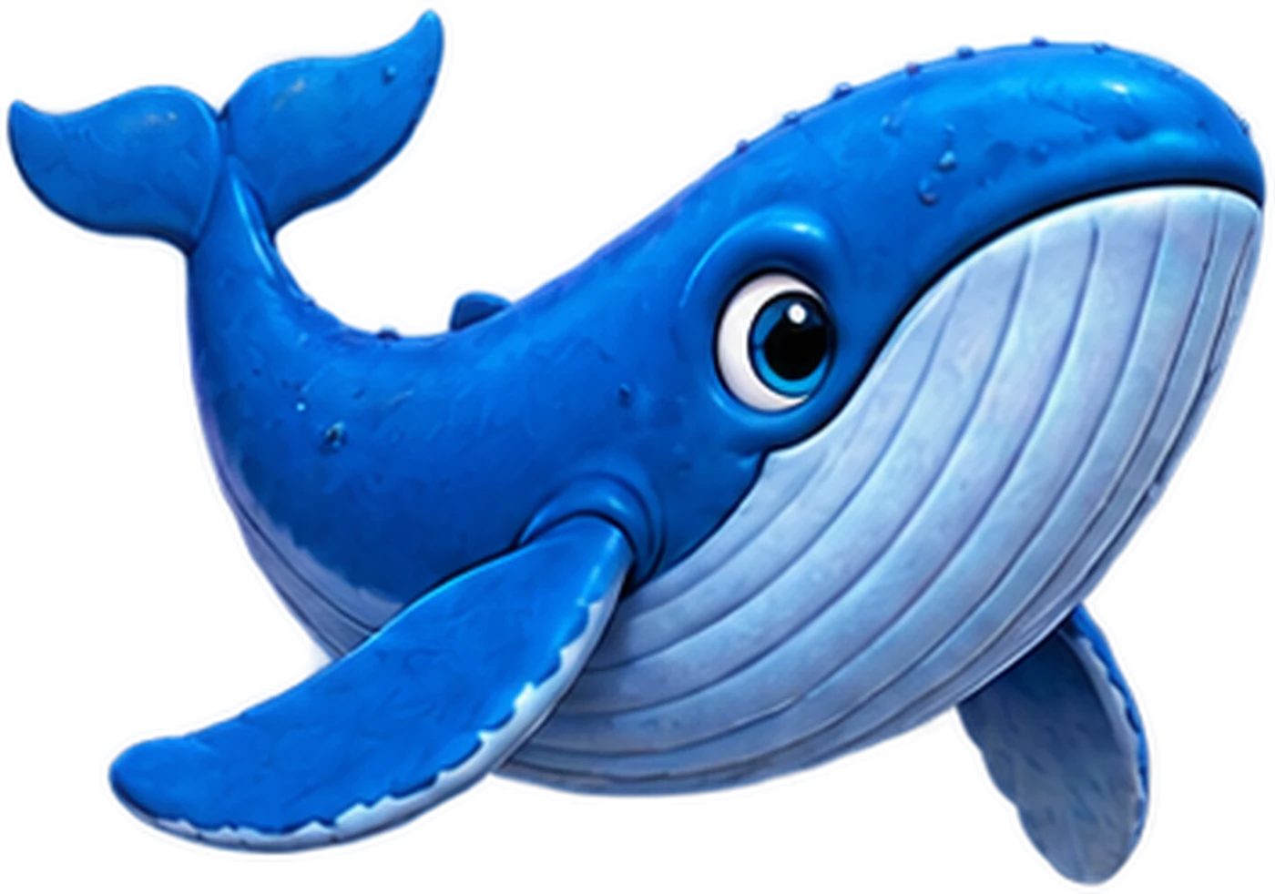 A huge smiling blue whale.